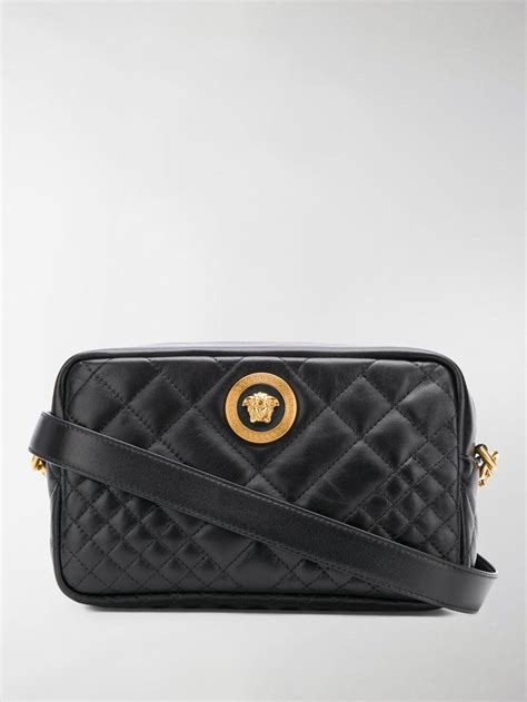 versace jeans herd black quilted logo cross-body bag|Versace Jeans Couture quilted crossbody bag .